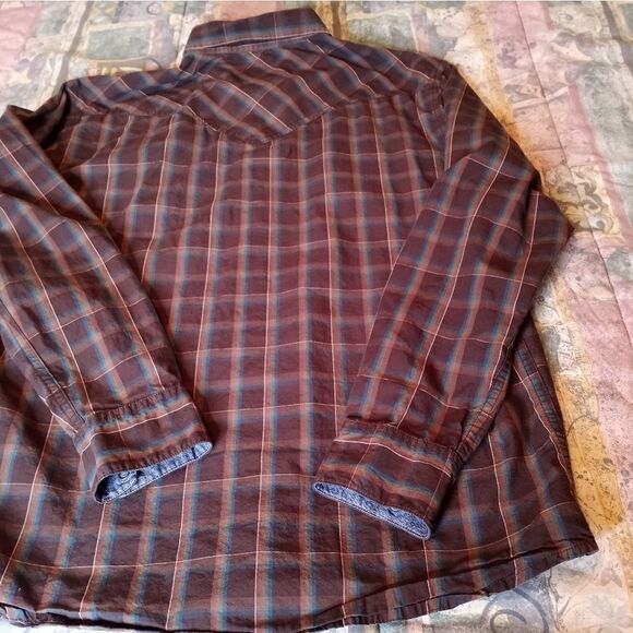 Cody James Men's Regular Fit Plaid Western Pearl Snap Long Sleeve Shirt Size L. - Picture 9 of 9